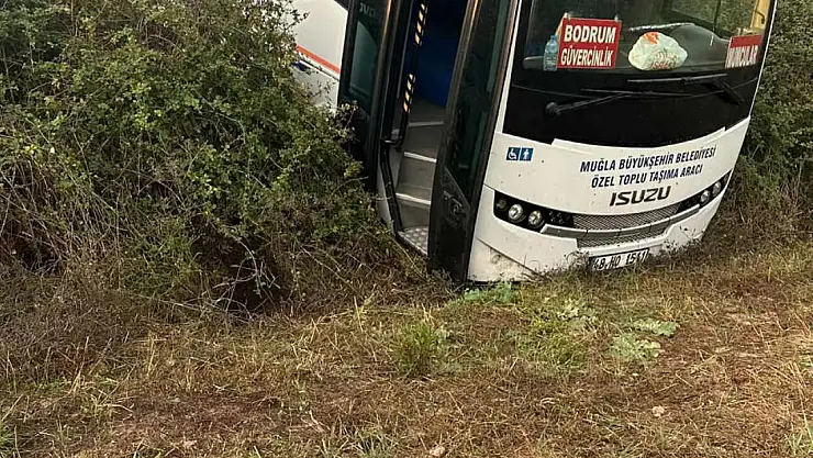 Toplu taşıma aracı şarampole girdi