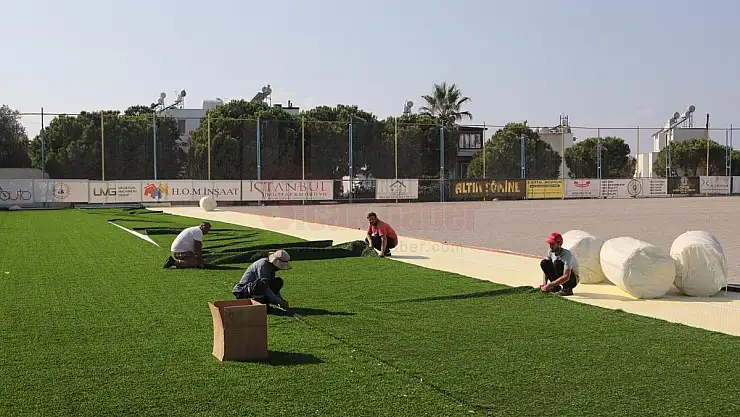Turgutreis Futbol Sahası Yenileme Çalışmalarında Son Aşamaya Gelindi