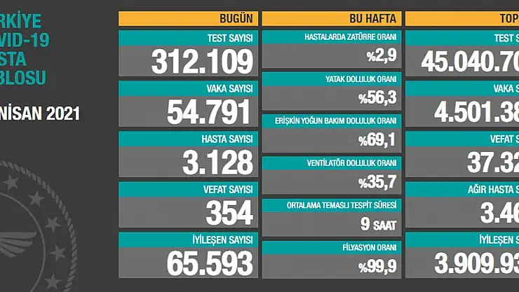 Türkiye'nin Covid-19 Günlük Tablosu (22 Nisan)
