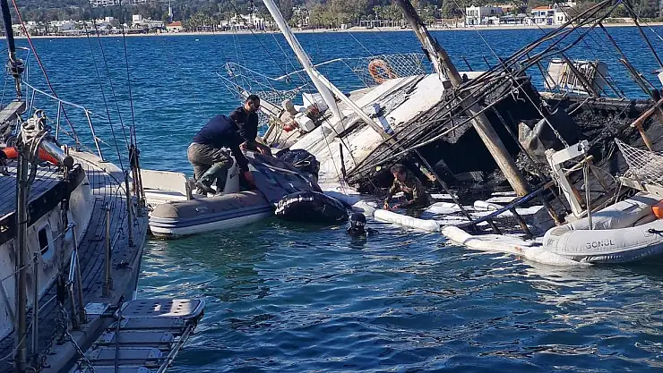 Yangında Hasar Görüp Batan Tekne Kurtarıldı