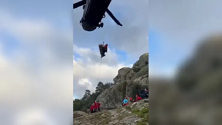 Yaralanan vatandaş helikopterle kurtarıldı