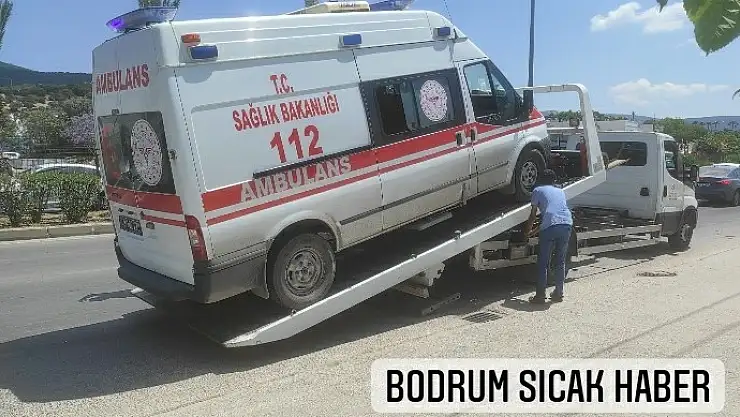 Yaralı taşıyan ambulans arıza yaptı