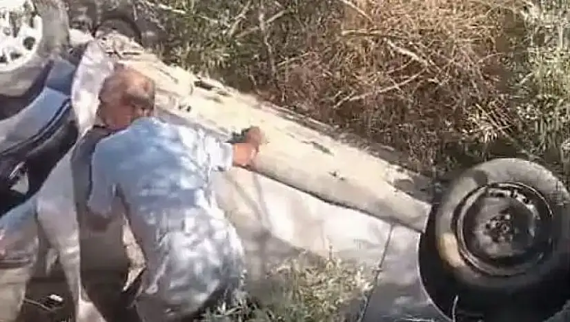 Araç şarampole yuvarlandı: 1 yaralı