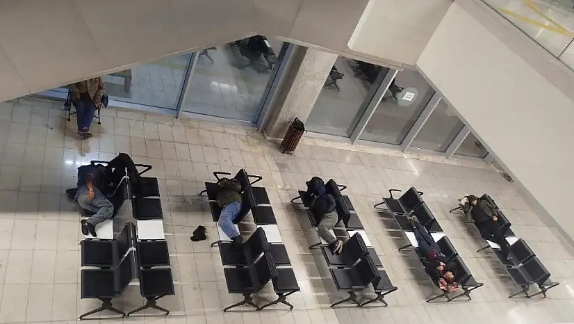 Yeni otogar'da gece görüntüleri dikkat çekti