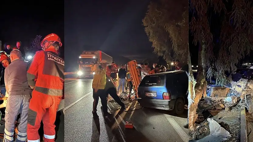 Araçta sıkışan sürücü itfaiye tarafından kurtarıldı