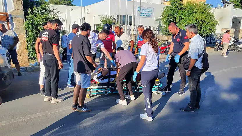 Bitez'de Korkutan Kaza! Motosiklet Sürücüsü Yola Savruldu!