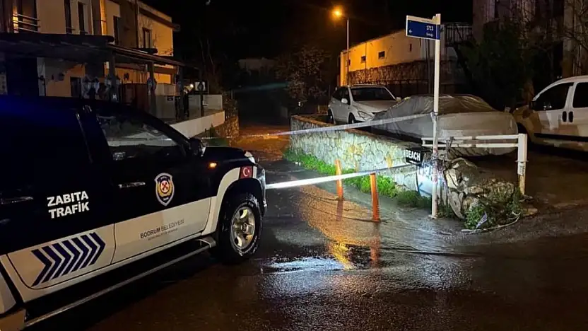 Bodrum'da Gece Boyu Yağış Alarmı Belediye Anonsla Uyardı