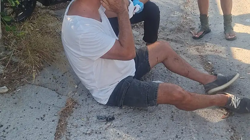 Bodrum'da motosiklet kazası: ani fren yaptı, yere düştü