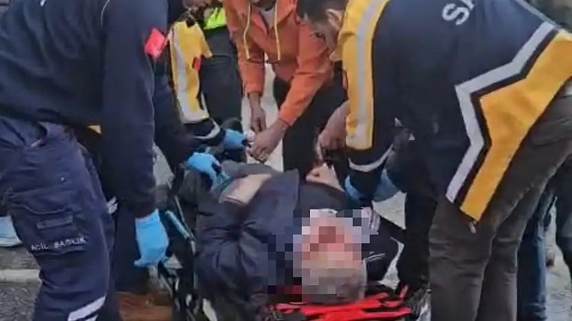 Feci kaza yaşlı yaya yaralandı