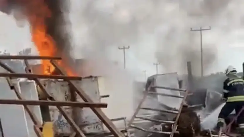 Hurdalık alanda yangın paniği