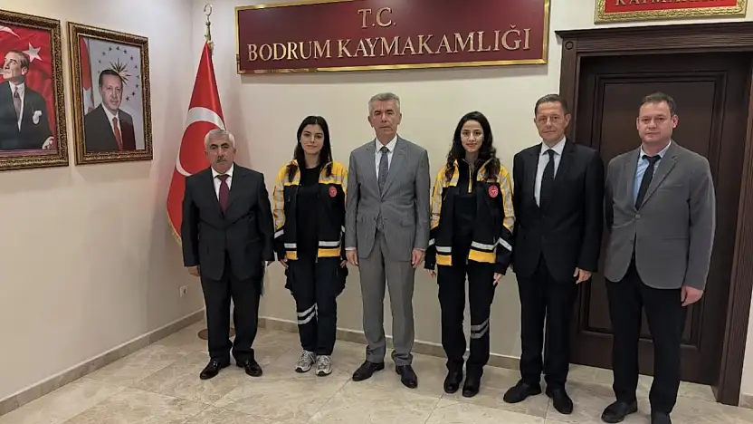İlçe Sağlık Müdürü Dr. Özgür Arıkan Kaymakam Ali Sırmalı'yı ziyaret etti