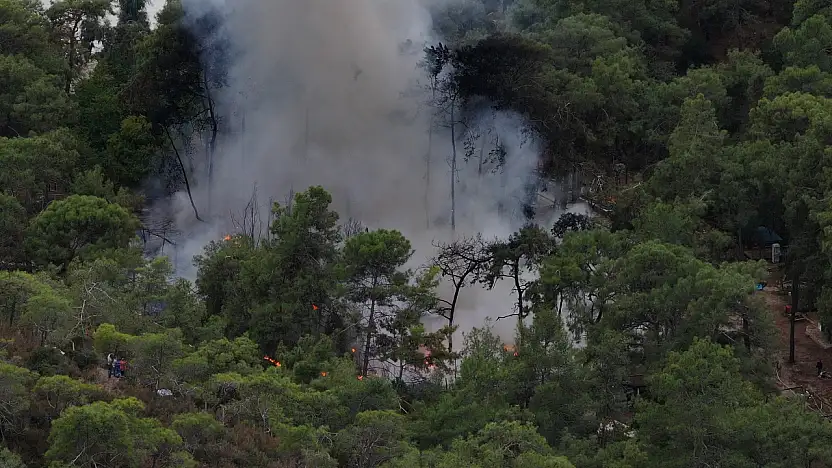Karavanda çıkan yangın ormana sıçradı