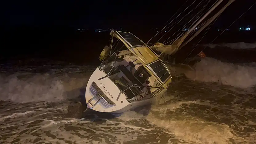 Milyonluk tekne karaya sürüklendi