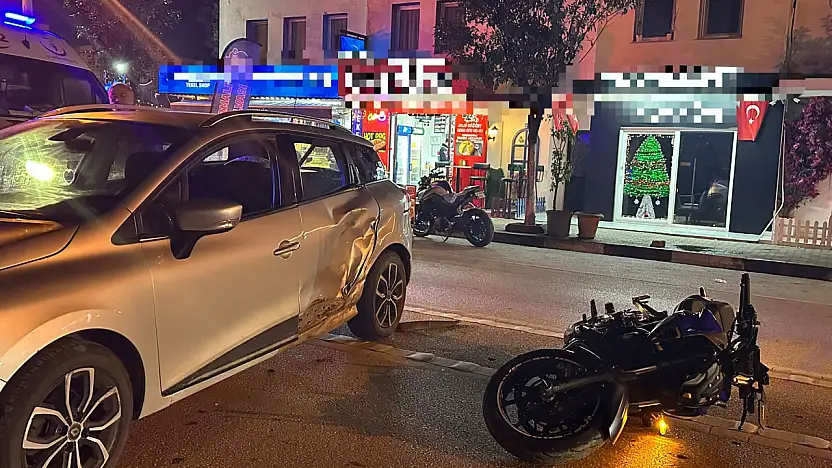 Motosiklet sürücüsü yaralandı