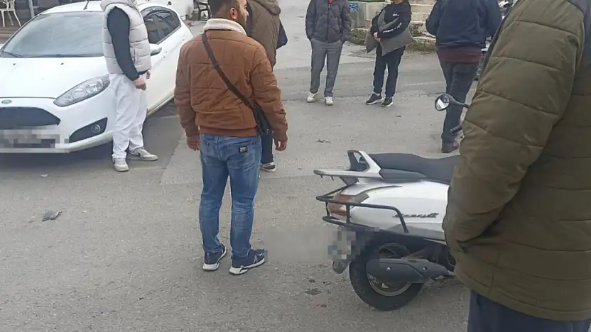 Motosiklet sürücüsü yaralandı
