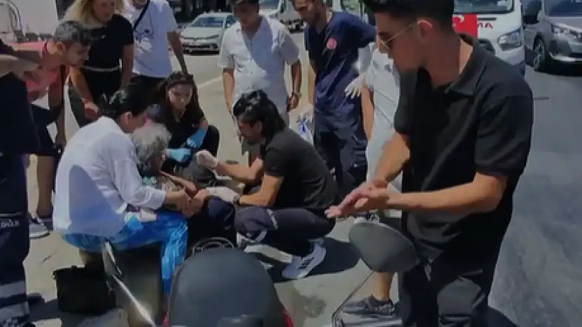Motosiklet yayaya çarptı, ortalık karıştı!