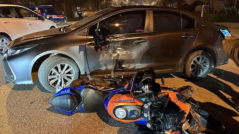 Otomobil ile motosiklet çarpıştı 1 yaralı