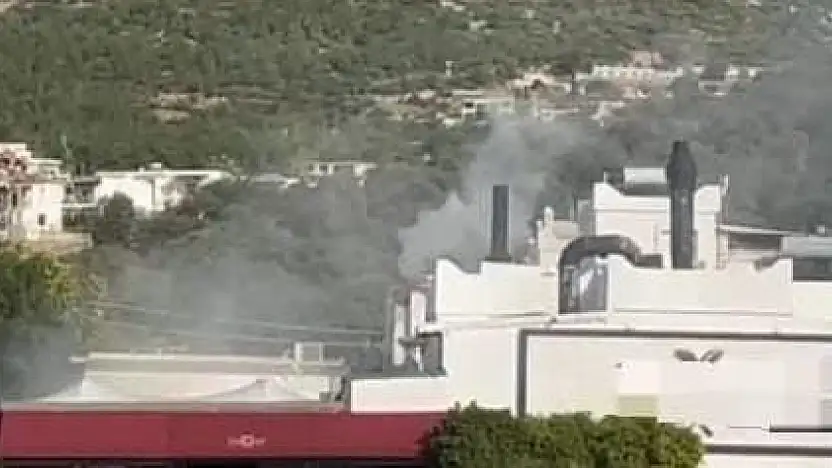 Restoran bacasında yangın çıktı