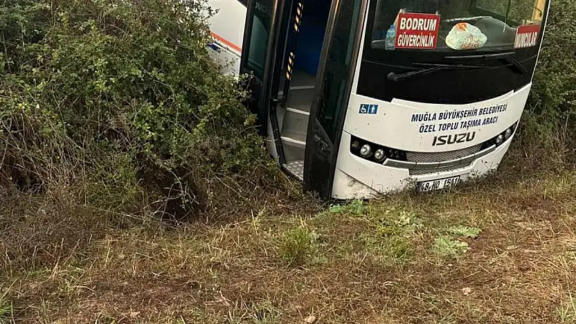 Toplu taşıma aracı şarampole girdi