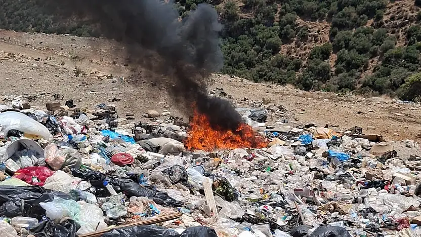 Torba'da çöplükte yangın paniği