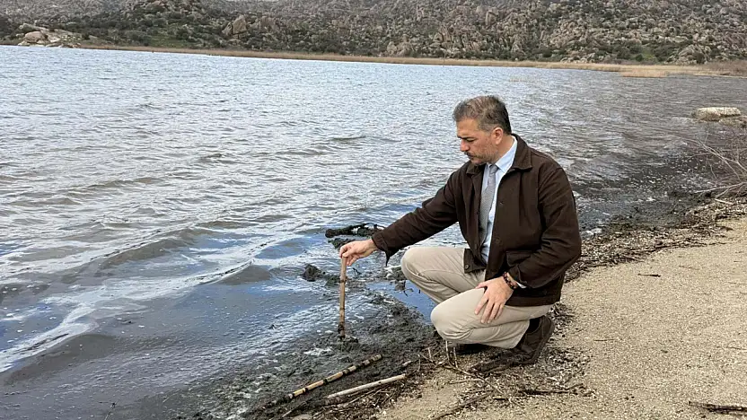 Yağmurlarla dolan Bafa Gölü, dronla görüntülendi