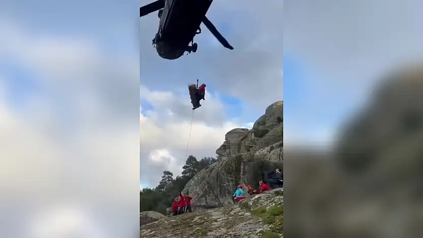 Yaralanan vatandaş helikopterle kurtarıldı