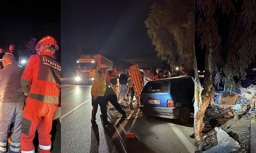 Araçta sıkışan sürücü itfaiye tarafından kurtarıldı