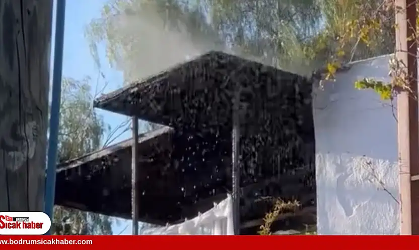 Balkonda korkutan yangın