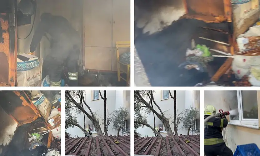 Ev alevlere teslim oldu