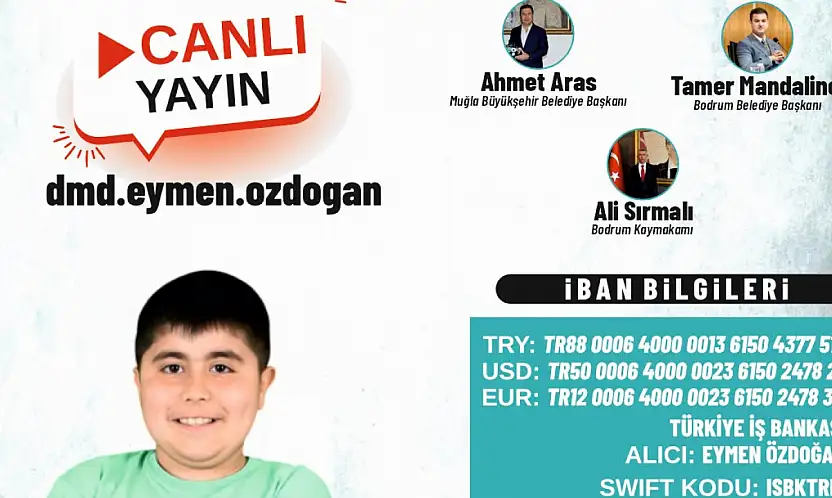 Eymen için düzenlenen yardım gecesinde Bodrum tek yürek oluyor