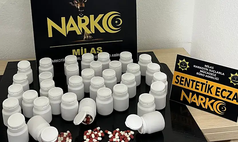 Milas Emniyeti'nden nokta operasyon: 814 adet sentetik ecza ele geçirildi