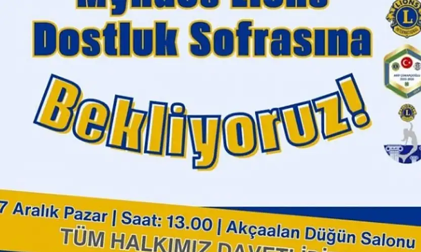 Myndos Lions kulübü'nden anlamlı dayanışma: dostluk sofrası' 500 kişiyi bir araya getiriyor