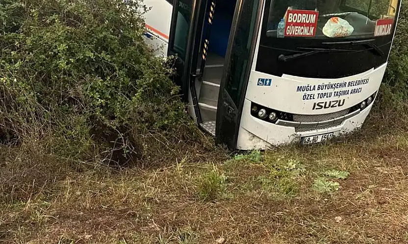 Toplu taşıma aracı şarampole girdi