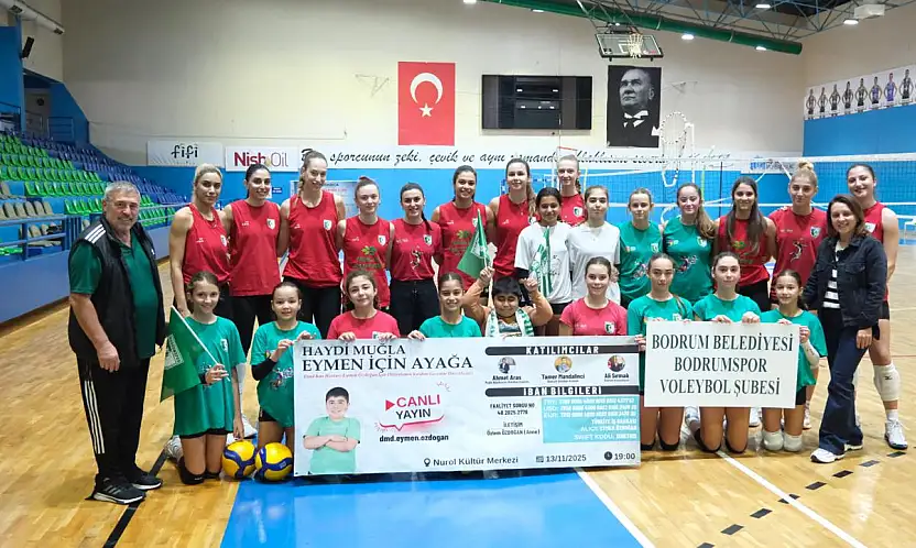 Voleybolcular Eymen için sahada