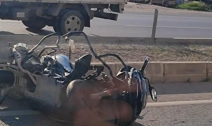 Yol daralmasında feci kaza: 1 ağır yaralı